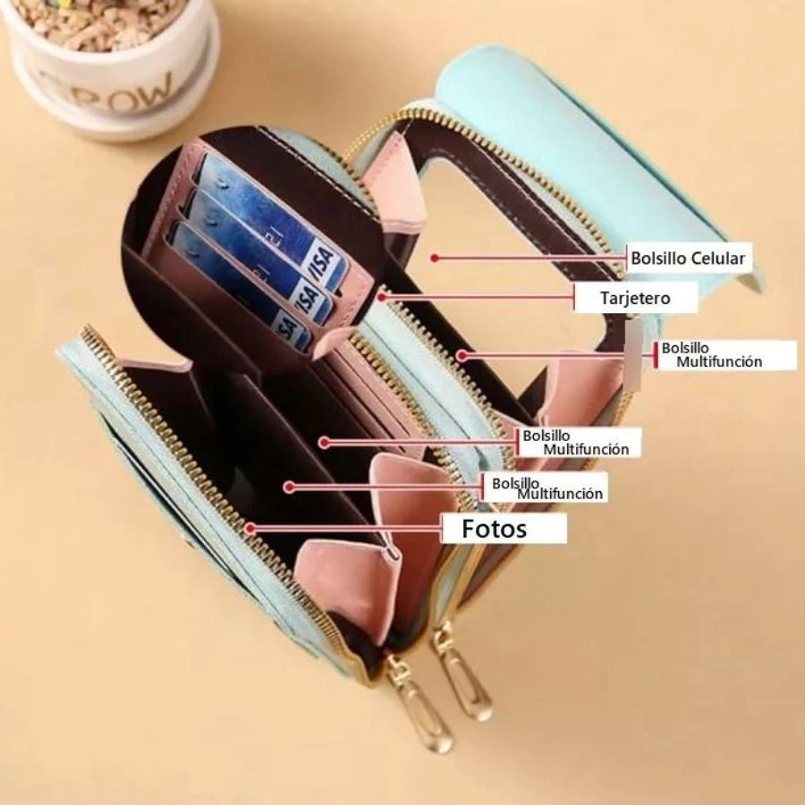 Bolso Porta Celular,  Billetera y Manos Libres  3 en 1 - Oferta Paga 1 lleva el segundo GRATIS