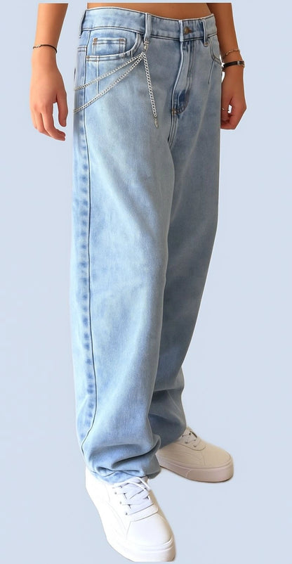 Baggy Jean Casual y Chic  🎁Regalo Cadena Desmontable + Envío Gratis y Pago Contraentrega